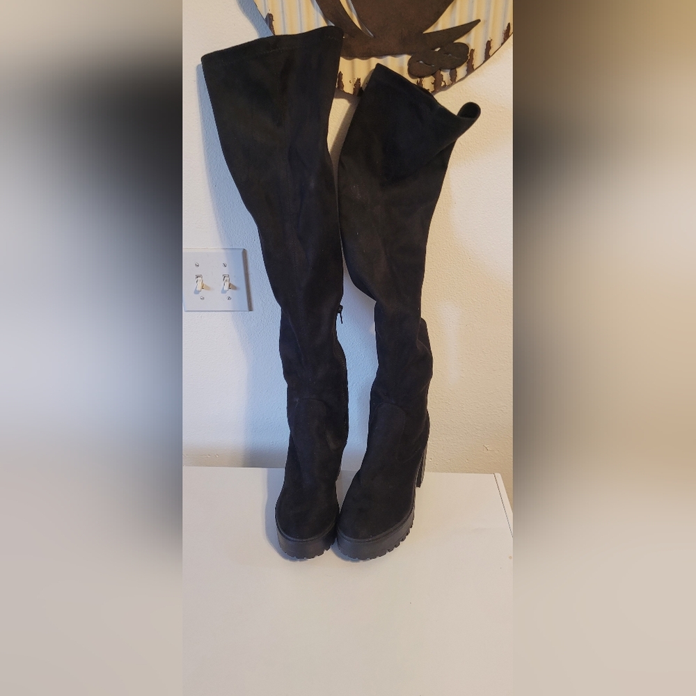 Black diba Boots Thigh High Women's  Sz 9.5 - Picture 3 of 14